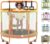 LANGXUN 60″ Trampoline for Kids, 5ft Toddler Mini 6-in-1 Trampoline Indoor Outdoor with Swing, Basketball Hoop, Dart Board, Rings, Christmas Toys Birthday Gifts for Girls Boys