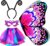 Kids Fairy-Butterfly-Wings-Costume for Girls Toddler Dress-Up Clothes Tutu Antenna Mask Halloween Gifts Party Toys
