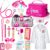 Sundaymot Doctor Kit for Girls, 34 Pcs Pretend Play Doctor Set，Doctor kit for Toddlers 3-5, with Medical Bag, Stethoscope and Other Accessories Doctor Play Gift for Kids Toddlers Role Play