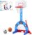 HYES Toddler Basketball Hoop, 3-in-1 Sports Activity Center with Soccer Goal, Golf Game, 5 Height Adjustable Kids Basketball Hoop, Indoor Outdoor Playset Toys Gifts for Boys Girls 3-5, Blue
