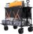 NEWBULIG Large Capacity Folding Double Decker Wagon with Brakes, 440lbs Wagons Carts Foldable Wagon Cart with Flexible Handle, All-Terrain Big Wheels for Grocery Sports Garden Camping