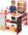 Best Choice Products Pretend Play Grocery Store Wooden Supermarket Toy Set for Kids w/Play Food, Chalkboard, Cash Register, Working Conveyor – Red