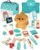 Lehoo Castle Wooden Doctor Kit for Toddlers 3-5 Girls Toys, Vet Toys for Kids, Pretend Play Doctor Set with Puppy, Stethoscope & Dress Up Costume Medical Accessories
