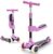 JOVA ZIFFY 2-in-1 Toddler Scooter with Seat, 3 Wheel Scooter for Kids 3-5 6-12, Foldable Light-Up Kid Scooters for Boy Girl 110 Lbs, Anti-Slip Deck, 3 Adjustable Height Handlebar, Kids Riding Toys