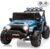 Kids 24V 2-Seater Electric Ride On Car, 4×4 Ride On Truck w/Remote Control, 4-Wheeler Suspension, 3 Speeds, Led Lights, Bluetooth, Ride on Car Toy for Kids Ages 3-8, Cyan Blue