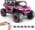 Hikole 24V Ride on Toys for Boys&Girl, 2 Seater Kids UTV with Parent Remote, 400W Battery Motors Operated, XXL Design, Steering Wheels, Easy to Assemble, Dashboard/LED/Horn/Bluetooth, Hot Pink