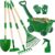 Duckura Kids Gardening Tools Set – 7pcs Wheelbarrow Set for Kids with Shovel, Rake, Leaf Rake, Summer Outdoor Yard Digging Weed Birthday Gifts Toys, Easter for Boys Girls Age 2 3+ Years(Green)