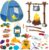 Kids Camping Set with Campfire, Play Tent , Binoculars, Oil Lantern, Toddlers Pretend Cutting Fruits, Marshmallow, Camping Toys Play Set for Boys Girls 3-5 Year Old and Up Indoor Outdoor Toys