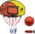 Trampoline Basketball Hoop, Fits Most Straight & Curved Poles, with Stainless Steel Angle-Adjustable Mounting Base, Includes Mini Basketball & Pump