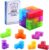 WorWoder Kids Magnetic Building Blocks Magic Magnetic 3D Puzzle Cubes, Set of 7 Multi Shapes Magnetic Blocks with 54 Guide Cards, Intelligence Developing and Stress Relief Fidget Toys for Kids (Blue)