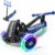 Foldable Kids Scooter with Lean-to-Steer Technology, LED Light-Up Wheels, and Quick-Adjust Handlebar – Ideal Outdoor Gift for Ages 3/4/5/6/7