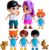 FUNERICA Dollhouse Family Figures & Pets – Poseable Family Dolls Playset – Miniature Dollhouse People for Doll House Accessories – Compatible with 1:12 & 1:24 Scale Wooden and Plastic Dollhouses