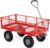 Gorilla Carts Steel Utility Cart, 4 Cu Ft Bed, 800 lb Load Capacity, Red – Heavy-Duty Outdoor Hauling Wagon with Removable Side Panels for Yard, Lawn, Garden or Landscaping