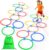 Hopscotch Rings, 2-Set – 20 Round Hoops (11-inch) + 30 Connectors, Agility Rings for Kids, Builds Gross Motor Skills, Preschool & Kindergarten PE, Indoor/Outdoor Playground Obstacle Course