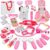 33Pcs Pet Doctor Kit for Toddlers – Dress Up Costume & Pretend Doctor Play Set with Cat Toy, Stethoscope, Portable Pet Vet Roleplay Toy, Christmas Birthday Gifts for Ages 3 4 5 6-8 Year Old Boys Girls