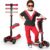 SKIDEE Kick Scooter for Kids Ages 3-5 | Foldable 3 Wheel Scooter with Lean-to-Steer, Adjustable Height, Removable Seat & LED Light Wheels | Toddler Scooter Up to 12 Year Old Boys/Girls