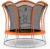 GYMAX Trampoline for Kids, 8/10FT ASTM Approved Recreational Trampoline with All-Round Enclosure & L-Shape Entrance, Flower Shape Indoor Outdoor Backyard Trampoline for Kids and Adults