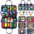 Qizfun Montessori Busy Board & Busy Book for Toddlers – Sensory & Learning Toy That Keeps Kids Busy, Travel Toy for Airplane & Car, Screen for Boys & Girls (Blue/P4)