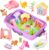 Carolart Pet Sensory bin,Dog and Cat Sandbox for Kids,Kids Play Sand Kit,Pet Play Set with Sensory Sand,Pet Care Play Set,Role Pretend Play Beach Toy Birthday Gift for Girls Boys 3 4 5 6 Years Old