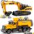 LerBao 2 Pack Large Construction Engineering Truck Toys,Moveable Claw Excavator & Lifting Back Dump Truck Toy for 3 4 5 6 7 8 Years Old Boys Kids Childs Toddlers Birthday