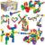 PicassoTiles PTT136 136pcs Tubular Pipes & Spout STEAM Interlocking Educational Building Block Set, Tube Locks, Pipeworks Construction Blocks w/Storage Container Box, Idea Book, Flute Musical Kit