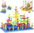 Ggiibro Peg Board Toy Set 101Pcs DIY Building Stacking Toys for Kids 3-6 Years Old,STEM Educational Kids Toy for Brain Development,Montessori Sensory Toys,Plastic Lacing String Game