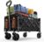 Collapsible Wagon with Wheels, 220 lbs Wagons Carts Foldable Wagon Cart with Flexible Handle, Lightweight Portable Folding Utility Grocery Shopping Cart for Grocery Sports Garden Camping