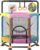 60″ Trampoline for Kids, Twinkoo 5FT Fortified Toddler Trampolines with Anti-Rollover Bottom, Indoor/Outdoor Toddler Trampoline with Safety Enclosure, Adjustable Gymnastics Bars, Basketball Hoop