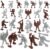 Tim Mee Toy TimMee Legendary Battle Fantasy Figures – 3 inch Gray vs Rust Brown 24pc Set USA