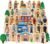 Atoylink 36Pcs Wooden Community Helpers Pretend Play Toys for Kids 3 4 5 6 Year Old, Wooden People Figures Blocks Occupations Dress up Toddlers Preschool Learning Toys Boys Girls Birthday Gifts