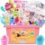 Funewest DIY Ice Cream Slime Kit for Girls Age 8-12 with Pink Storage Case | Mini Slime Making Kits Creative Crafts with 30+ Piece Non-Sticky Sensory Toys Birthday Gifts for Boys Kids Beginners