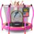 Happin® 55’’ Trampoline for Kids with Safety Enclosure, Indoor & Outdoor Toddler Trampoline, Ultra Safe Design with Multi Activity Accessories, Perfect Toddler Gift for Boys & Girls Ages 1–8