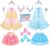 DUDUCOFU Princess Dress Up Clothes for Little Girls Toddlers, Princess Dress Up Shoes Set with Princess Cape Tutu Shoes Crown Wand, Princess Toys Gift for Girls Kids Aged 3 4 5 6 Years Old