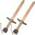 Wooden Toy Pretend Play Sword for Kids | 2 Pack | 16″ Knights of the Round Table Style Beech Wood with Jute Wrapped Handle | Lightweight and Durable for Imaginative Kids | NOT a Weapon | Set of 2