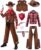Spooktacular Creations Halloween Cowboy Costume for Boys, Kids Brown Western Costume for Toddler Halloween RolePlay Party