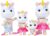 Sunny Days Entertainment Honey Bee Acres Rainbow Ridge Daydreamers Unicorn Family – 4 Miniature Flocked Dolls | Small Fantasy Collectible Figures | Pretend Play Toys for Kids