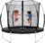 6FT 8FT 10FT 12FT 14FT Springfree Trampolines with LED Lights, Sprinkler, Music Speaker and Socks, ASTM Approved Outdoor Trampoline for Kids and Adults, Backyard Trampoline with Curved Poles