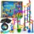 NATIONAL GEOGRAPHIC Glowing Marble Run – 150 Piece Construction Set with 30 Glow in the Dark Glass Marbles & Storage Bag, STEM Gifts for Boys and Girls, Building Project Toy (Amazon Exclusive)