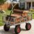 Heavy Duty Garden Cart, 900 lb Steel Wagon with All Terrain Tires | Removable Sides Become Flatbed, 180° Rotating Handle,for Yard, Garden, Hauling