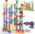 JOYIN 137Pcs Glowing Marble Run – Construction Building Blocks Toys with 15 Glow in The Dark Plastic Marbles, STEM Toy Presents for Boys and Girls, Birthday Gifts, Easter Basket Stuffers