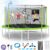 Lyromix Upgraded 14FT 15FT Trampoline Outdoor with Basketball Hoop, Stakes, Light, Sprinkler, Capacity for 4-8 Kids & Adults
